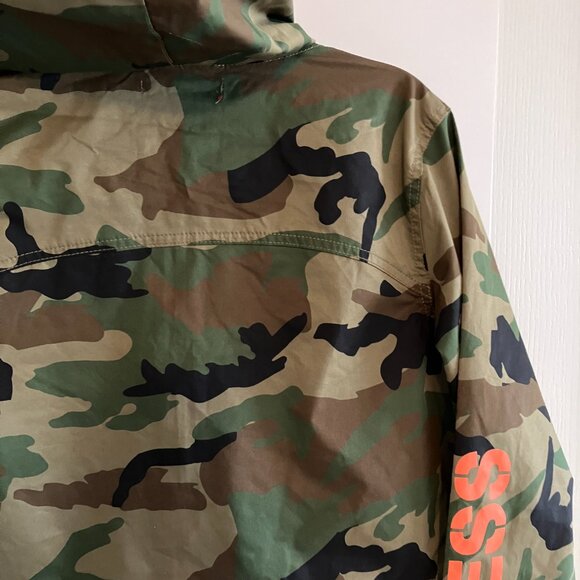 Smoke Rise Red Cropped Long Sleeve Pullover Hoodie Cropped Top Shirt Camo Sz M - Picture 10 of 14